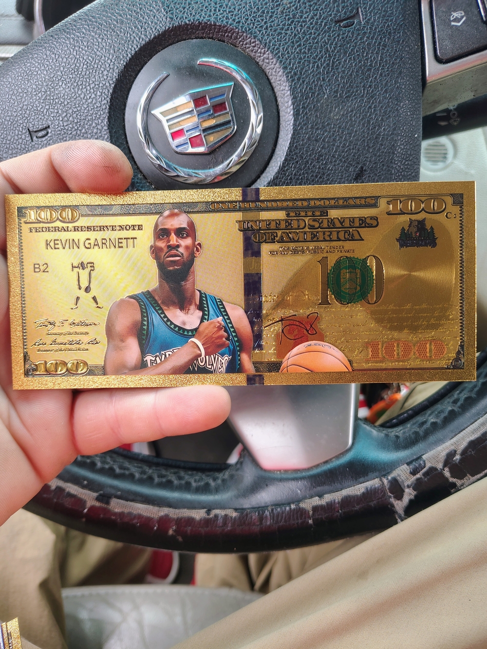 Gold Kevin Garnett Collectible Novelty Bill – Decorative Sports Collectible